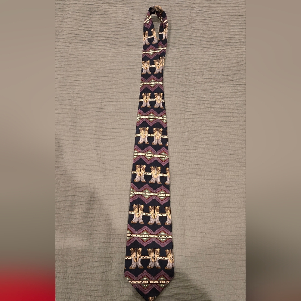 Roper 100% Silk Tie, Rodeo Design.